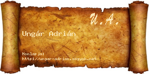 Ungár Adrián névjegykártya